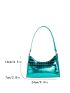 Crocodile Embossed Baguette Bag Metallic Green