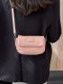 Letter Graphic Square Bag Mini Flap Pink