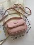 Letter Graphic Square Bag Mini Flap Pink