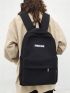 Letter Graphic Classic Backpack Medium Black For School