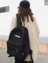 Letter Graphic Classic Backpack Medium Black For School