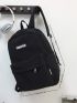 Letter Graphic Classic Backpack Medium Black For School