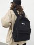 Letter Graphic Classic Backpack Medium Black For School