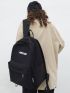 Letter Graphic Classic Backpack Medium Black For School