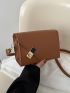 Minimalist Square Bag Mini Flap Brown Elegant