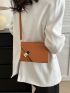 Minimalist Square Bag Mini Flap Brown Elegant