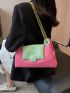 Colorblock Square Bag Medium Chain Strap Flap