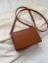 Minimalist Square Bag Mini Flap Brown Elegant