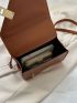 Minimalist Square Bag Mini Flap Brown Elegant