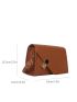 Minimalist Square Bag Mini Flap Brown Elegant