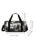 Letter Graphic Travel Bag Double Handle Medium