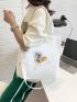 Colorblock Shopper Bag Small Double Handle Portable