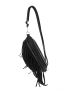 Medium Waist Bag Solid Color Fringe Decor