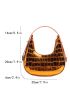 Mini Hobo Bag Funky Metallic Crocodile Embossed PU