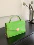 New Green Alligator Pattern Heart Shaped Buckle Chain Shoulder Strap Women's Handbag