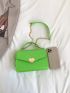 New Green Alligator Pattern Heart Shaped Buckle Chain Shoulder Strap Women's Handbag