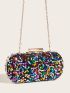 Colorful Box Bag Sequins Decor Glamorous For Party