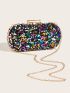 Colorful Box Bag Sequins Decor Glamorous For Party