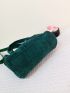 Mini Square Bag Dark Green Double Handle For Daily