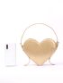 Small Heart Shape Novelty Bag Funky Metallic Top Handle For Daily