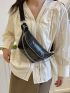 Fashion Casual Universal Solid Color Crocodile Chain Crossbody Chest Bag Fanny Pack