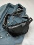 Fashion Casual Universal Solid Color Crocodile Chain Crossbody Chest Bag Fanny Pack