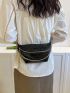 Fashion Casual Universal Solid Color Crocodile Chain Crossbody Chest Bag Fanny Pack