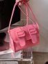 Mini Square Bag Pink Fashionable Flap For Summer