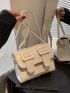 Mini Square Bag Beige Fashionable Flap For Daily