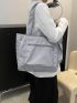 Double Handle Shopper Bag With Zipper Casual