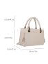 Mini Square Bag Beige Fashionable Metal Decor Double Handle For Work