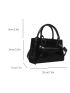 Mini Square Zipper Front Decor Double Handle For Daily