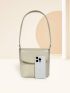 Mini Square Bag Beige Flap Top Handle For Daily & Work