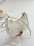 Mini Crocodile Embossed Hobo Bag White Top Handle For Daily