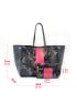 Camo Pattern Shoulder Tote Bag Colorblock Double Handle