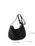 Zip Front Hobo Bag Casual Black