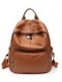 Pocket Front Classic Backpack Genuine Leather