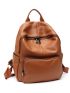 Pocket Front Classic Backpack Genuine Leather