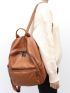 Pocket Front Classic Backpack Genuine Leather