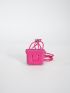 Mini Embossed Box Bag Neon Pink Funky