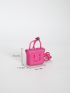 Mini Embossed Box Bag Neon Pink Funky