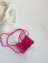 Mini Embossed Box Bag Neon Pink Funky