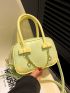 Mini Square Bag Bow & Chain Decor PU