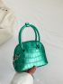 Mini Dome Bag Crocodile Embossed Metallic PU Funky