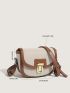 Metal Decor Saddle Bag Contrast Binding Flap