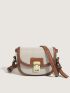 Metal Decor Saddle Bag Contrast Binding Flap