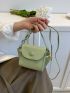 Mini Square Bag Button Decor PU