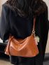 Brown Hobo Bag PU With Bag Charm