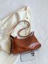 Brown Hobo Bag PU With Bag Charm