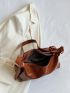 Brown Hobo Bag PU With Bag Charm